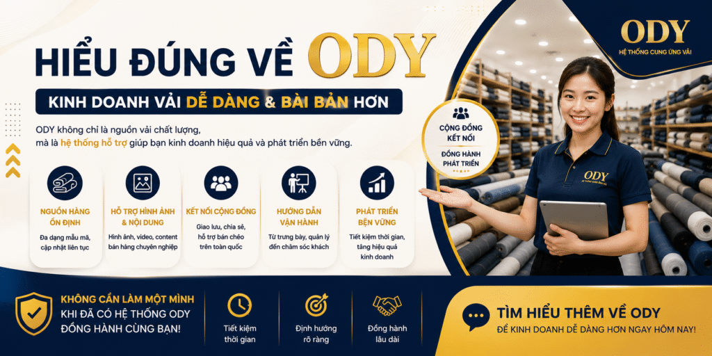 Hiểu Đúng Về ODY – Kinh Doanh Vải Dễ Dàng Và Bài Bản Hơn Hệ thống ODY