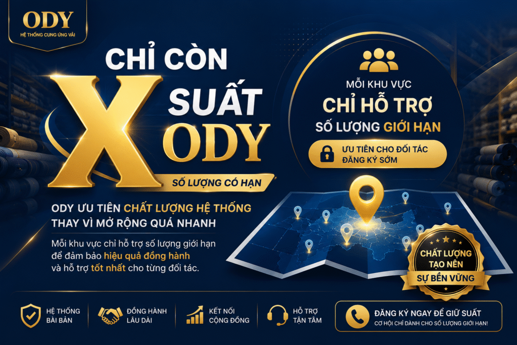 Chỉ Còn X Suất Tham Gia Hệ Thống ODY – Ưu Tiên Chất Lượng Đồng Hành Hệ thống ODY