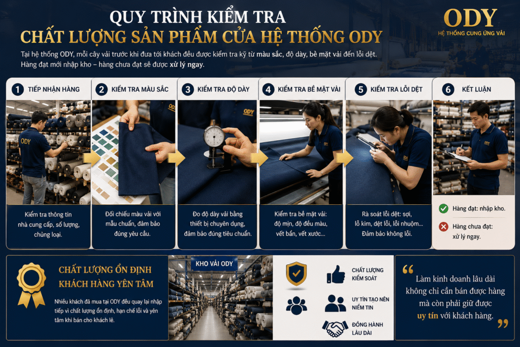 Hệ Sinh Thái ODY Mang Đến Sự Yên Tâm Khi Mua Vải Cho Khách Hàng Hệ sinh thái ODY
