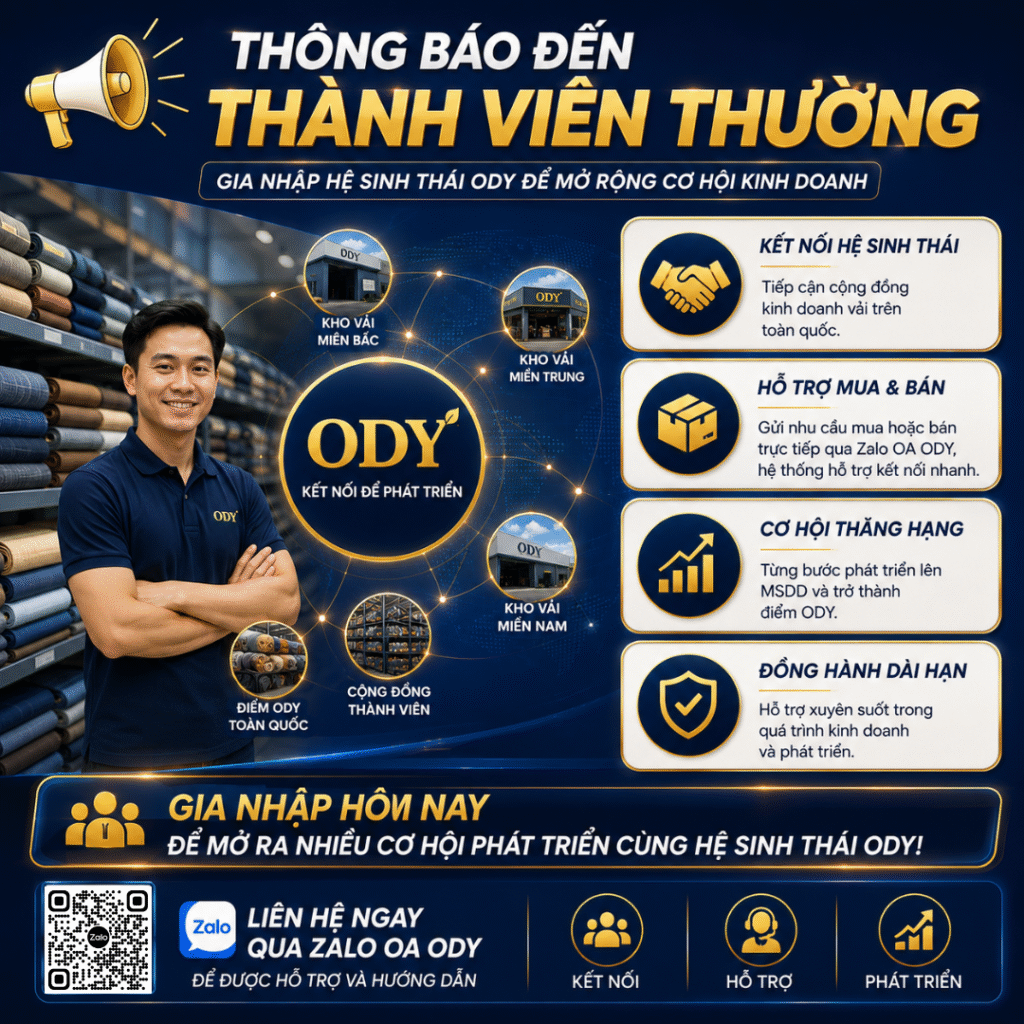 Thông Báo Đến Thành Viên Thường – Cùng ODY Mở Rộng Cơ Hội Kinh Doanh Thành viên ODY