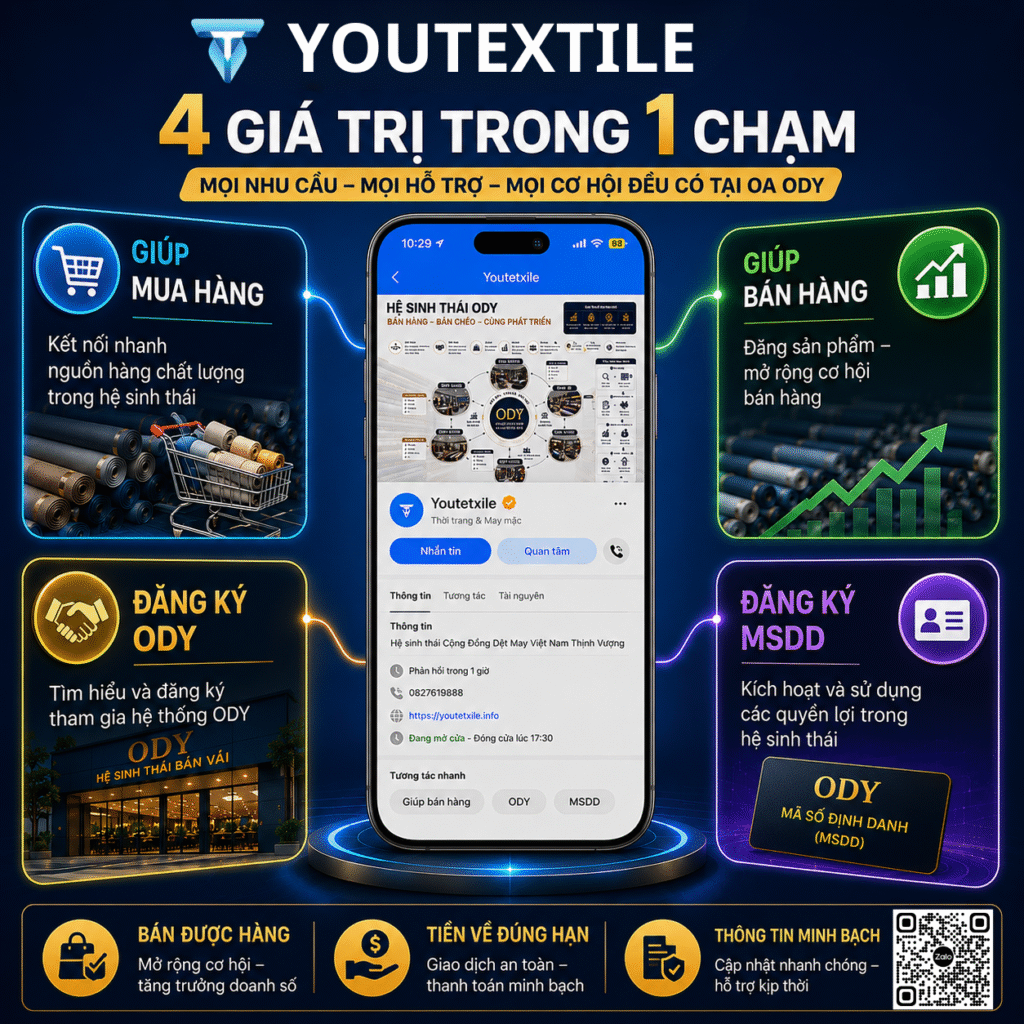 OA ODY – Trung Tâm Kết Nối Mua Hàng, Bán Hàng Và Hỗ Trợ Thành Viên Trong Hệ Sinh Thái ODY YoutexTile