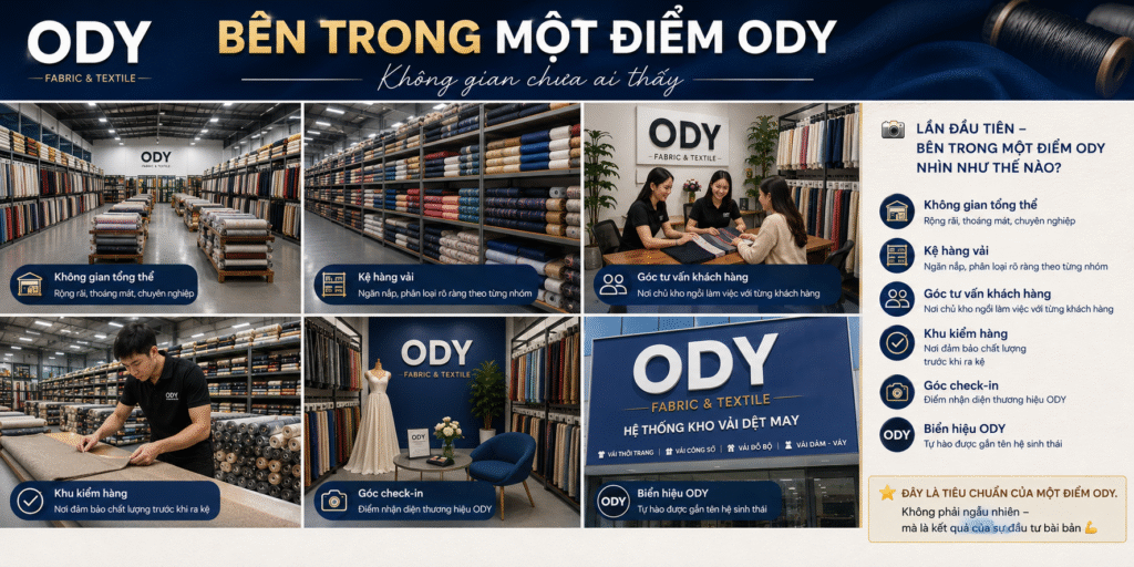 Hệ Thống ODY – Mô Hình Kho Vải Dệt May Chuyên Nghiệp Kết Nối Toàn Quốc Hệ thống ODY